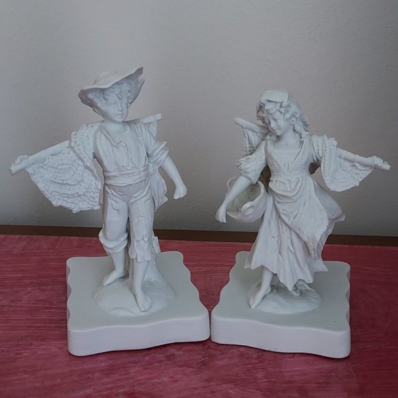Unique Peasant Girl and Boy Candle Holders - Made in Germany - Picture 1 of 16